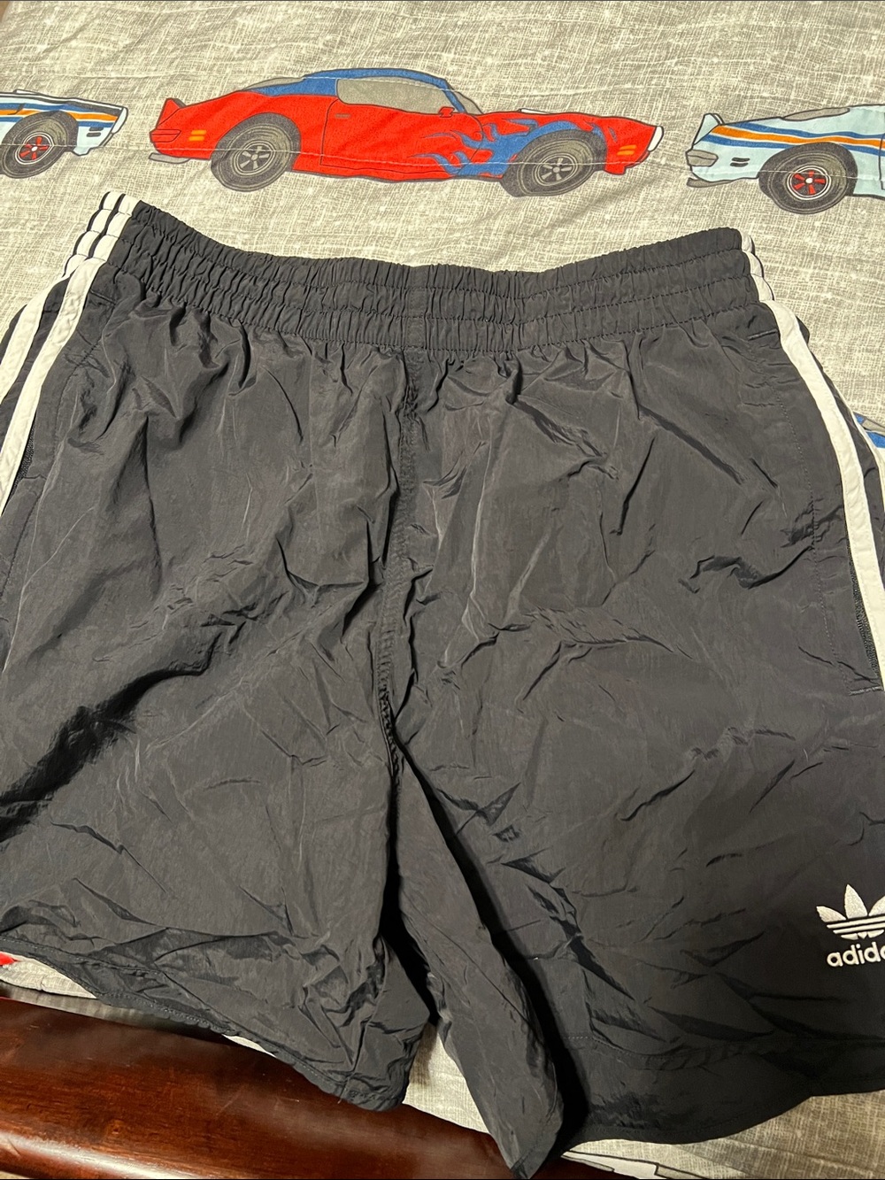 adidas Black Athletic Shorts with White Side Stripes